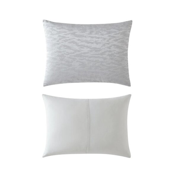 Vera Wang Home Illusion FULL / QUEEN Duvet Cover & Shams Silver Gray - NEW - Picture 12 of 12